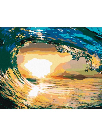 Diamantové maľovanie - POD VLNOU (Rámovanie bez rámu a bez vypnutia plátna, Rozmer 40x50 cm)