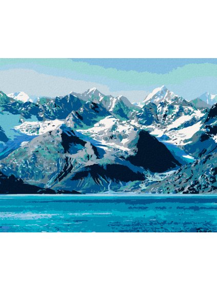 Diamantové maľovanie - NÁRODNÝ PARK GLACIER BAY (Rámovanie bez rámu a bez vypnutia plátna, Rozmer 40x50 cm)