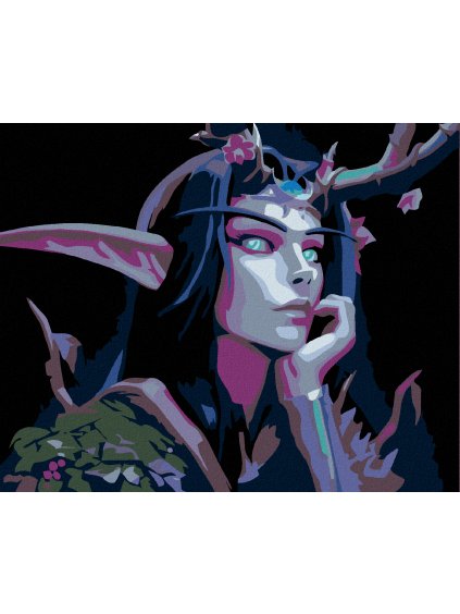 Diamantové maľovanie - NIGHT ELF (Rámovanie bez rámu a bez vypnutia plátna, Rozmer 40x50 cm)
