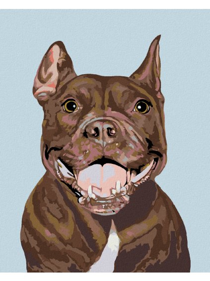 Diamantové maľovanie - PITBULL (Rámovanie bez rámu a bez vypnutia plátna, Rozmer 40x50 cm)