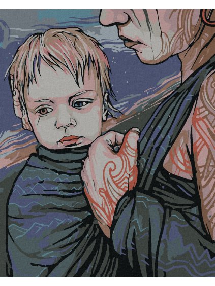 Diamantové maľovanie - MATKA SO SYNOM (Rámovanie bez rámu a bez vypnutia plátna, Rozmer 40x50 cm)