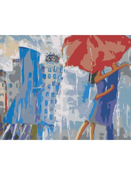 Diamantové maľovanie - MESTO V DAŽDI (Rámovanie bez rámu a bez vypnutia plátna, Rozmer 40x50 cm)