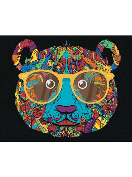 Diamantové maľovanie - PANDA S OKULIARMI (Rámovanie bez rámu a bez vypnutia plátna, Rozmer 40x50 cm)