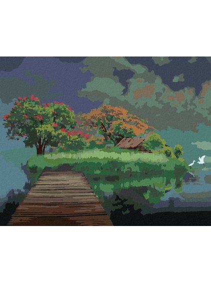 Diamantové maľovanie - MOST DO RÍŠE SNOV (Rámovanie bez rámu a bez vypnutia plátna, Rozmer 40x50 cm)