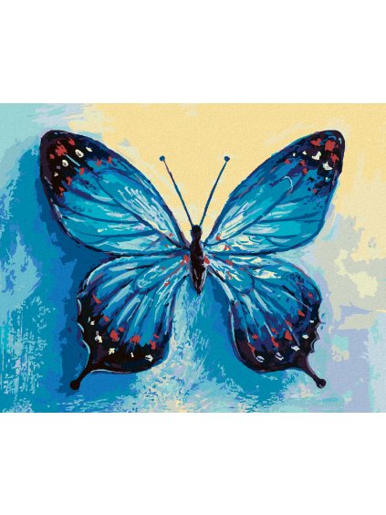 Diamantové maľovanie - MODRÝ MOTÝĽ (Rámovanie bez rámu a bez vypnutia plátna, Rozmer 40x50 cm)