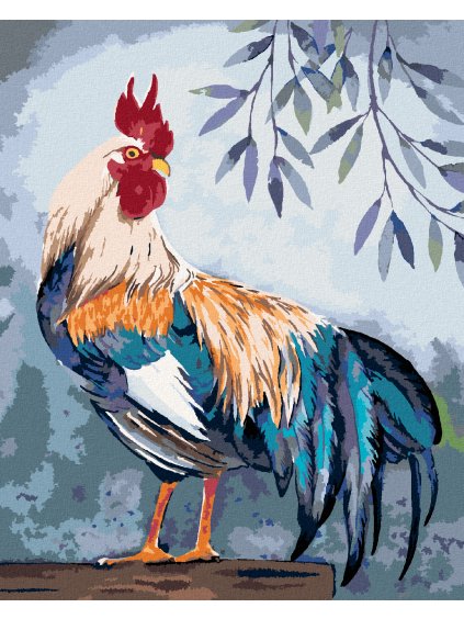 Diamantové maľovanie - PESTRÝ KOHÚT (Rámovanie bez rámu a bez vypnutia plátna, Rozmer 40x50 cm)