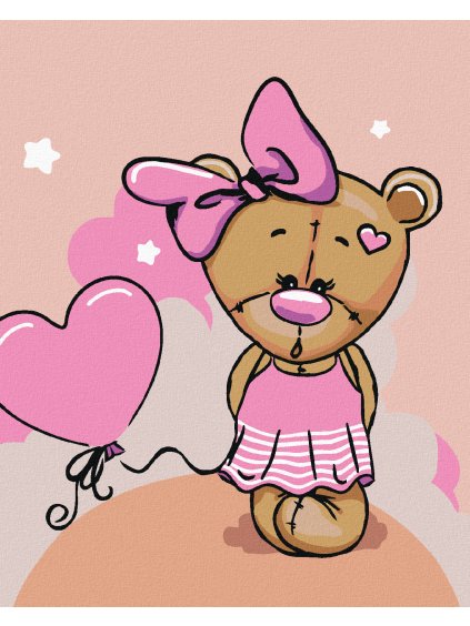 Diamantové maľovanie - MALÝ MEDVEĎ S MAŠĽOU (Rámovanie bez rámu a bez vypnutia plátna, Rozmer 40x50 cm)