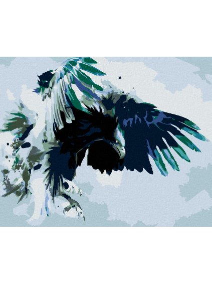 Diamantové maľovanie - LOVIACI OROL (Rámovanie bez rámu a bez vypnutia plátna, Rozmer 40x50 cm)