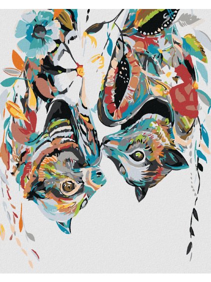 Diamantové maľovanie - KVETINOVÝ NETOPIER (Rámovanie bez rámu a bez vypnutia plátna, Rozmer 40x50 cm)