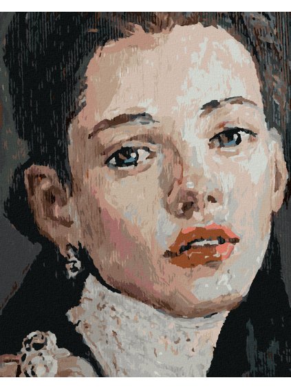 Diamantové maľovanie - MAĽOVANÁ ŽENA S PRENIKAVÝMI OČAMI (Rámovanie bez rámu a bez vypnutia plátna, Rozmer 40x50 cm)