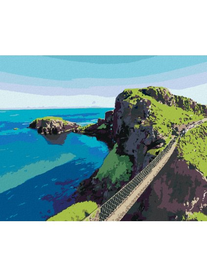 Diamantové maľovanie - LANOVÝ MOST V SEVERNOM ÍRSKU (Rámovanie bez rámu a bez vypnutia plátna, Rozmer 40x50 cm)