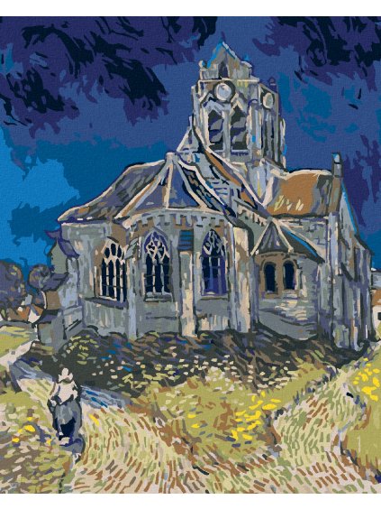 Diamantové maľovanie - KOSTOL V AUVERS (VINCENT VAN GOGH)