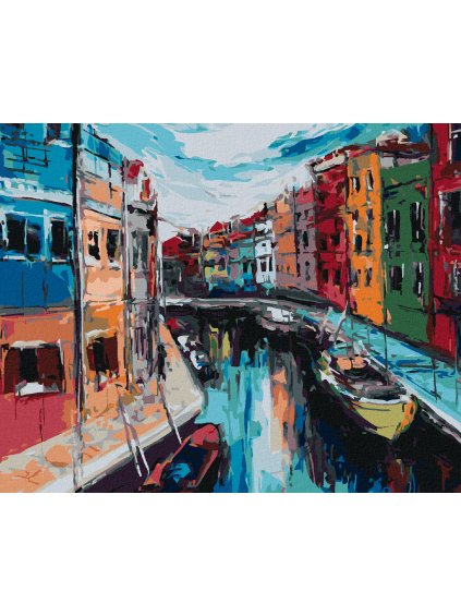 Diamantové maľovanie - DOMY V BURANE (Rámovanie bez rámu a bez vypnutia plátna, Rozmer 40x50 cm)