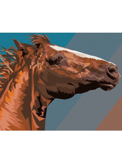 Diamantové maľovanie - HNEDÝ KÔŇ PORTRÉT (Rámovanie bez rámu a bez vypnutia plátna, Rozmer 40x50 cm)