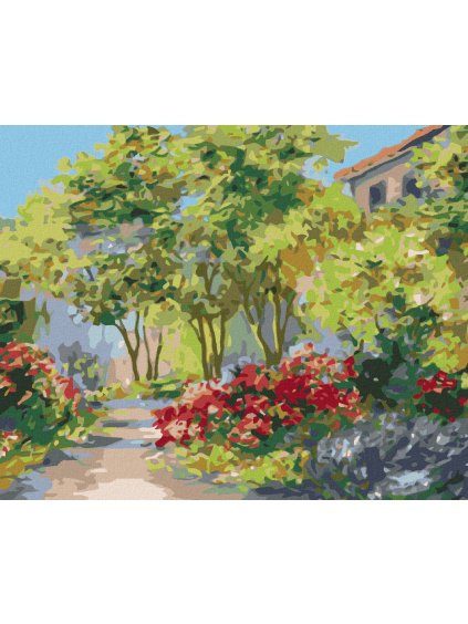 Diamantové maľovanie - DOM V LETNOM LESE (Rámovanie bez rámu a bez vypnutia plátna, Rozmer 40x50 cm)