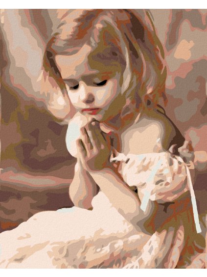 Diamantové maľovanie - ROZTOMILÉ DIEVČATKO (Rámovanie bez rámu a bez vypnutia plátna, Rozmer 40x50 cm)