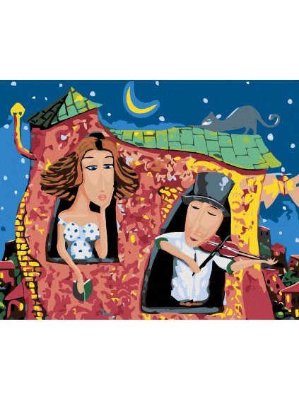 Diamantové maľovanie - HUDOBNÝ DOM (Rámovanie bez rámu a bez vypnutia plátna, Rozmer 40x50 cm)