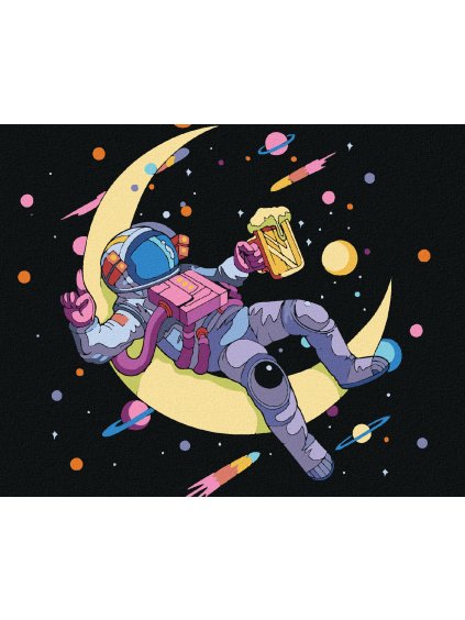 Diamantové maľovanie - ASTRONAUT A PIVO