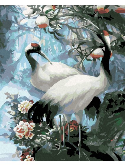 Diamantové maľovanie - BIELY ŽERIAV (Rámovanie bez rámu a bez vypnutia plátna, Rozmer 40x50 cm)