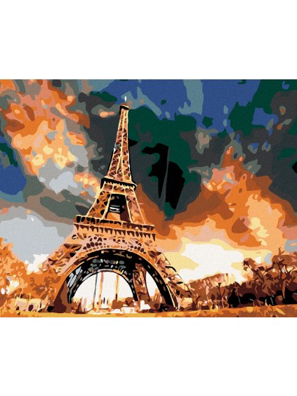 Diamantové maľovanie - EIFFELOVA VEŽA (Rámovanie bez rámu a bez vypnutia plátna, Rozmer 40x50 cm)