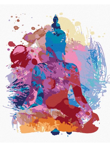 Diamantové maľovanie - ABSTRAKTNÝ FAREBNÝ BUDHA (Rámovanie bez rámu a bez vypnutia plátna, Rozmer 40x50 cm)