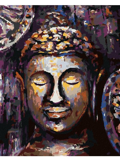 Diamantové maľovanie - BUDDHA VO FARBÁCH (Rámovanie bez rámu a bez vypnutia plátna, Rozmer 40x50 cm)