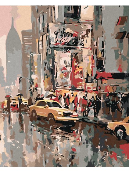 Diamantové maľovanie - AMERICKÝ TAXÍK (Rámovanie bez rámu a bez vypnutia plátna, Rozmer 40x50 cm)