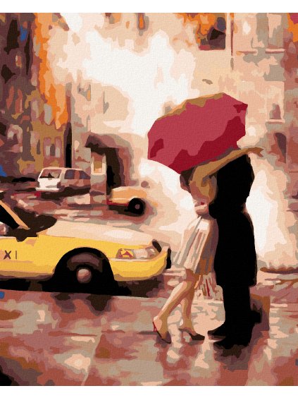 Diamantové maľovanie - ROMANTICKÉ STRETNUTIE (Rámovanie bez rámu a bez vypnutia plátna, Rozmer 40x50 cm)