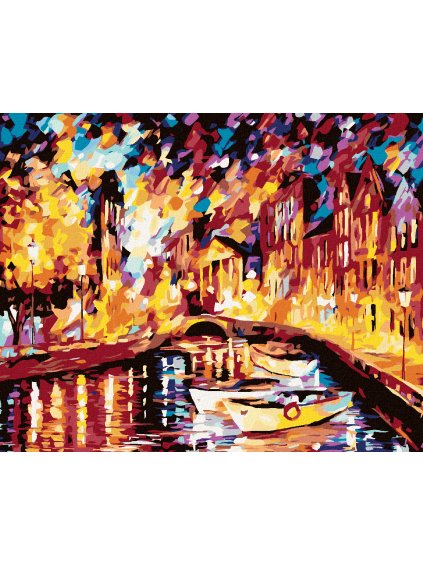 Diamantové maľovanie - LOĎKY V BENÁTKACH (Rámovanie bez rámu a bez vypnutia plátna, Rozmer 40x50 cm)