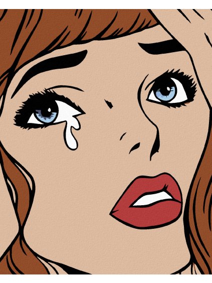 Diamantové maľovanie - UPLAKANÁ (Rámovanie bez rámu a bez vypnutia plátna, Rozmer 40x50 cm)