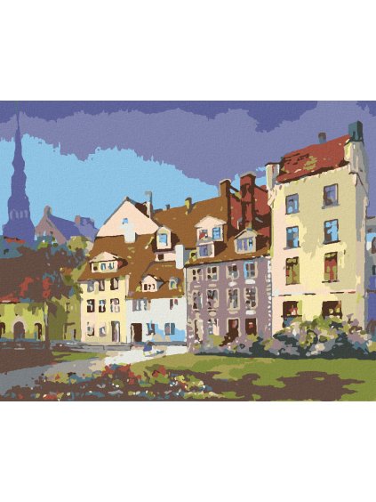 Diamantové maľovanie - RADOVÉ DOMČEKY (Rámovanie bez rámu a bez vypnutia plátna, Rozmer 40x50 cm)