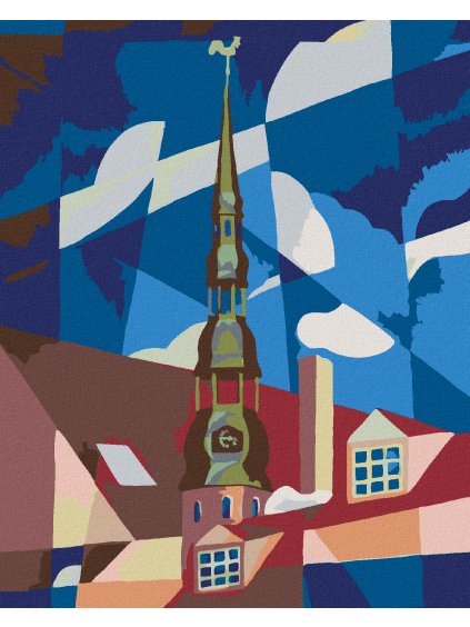 Diamantové maľovanie - STRECHA DOMU A NEBO (Rámovanie bez rámu a bez vypnutia plátna, Rozmer 40x50 cm)