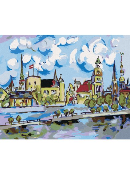 Diamantové maľovanie - CESTA K MESTU (Rámovanie bez rámu a bez vypnutia plátna, Rozmer 40x50 cm)