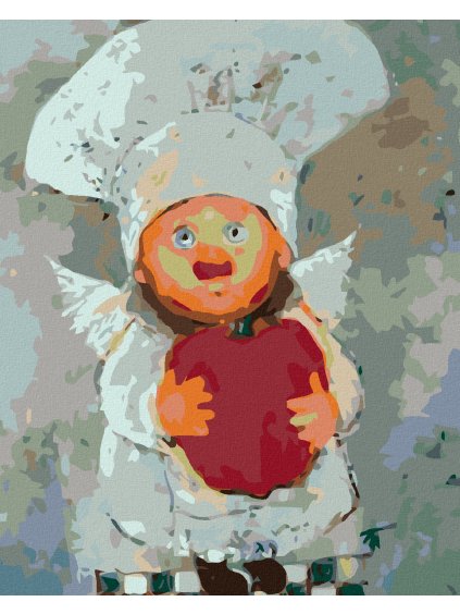 Diamantové maľovanie - KUCHÁR S DYŇOU (Rámovanie bez rámu a bez vypnutia plátna, Rozmer 40x50 cm)