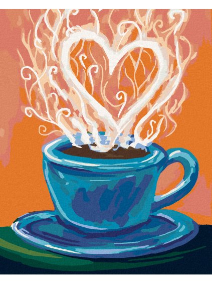 Diamantové maľovanie - LÁSKYPLNÝ NÁPOJ (Rámovanie bez rámu a bez vypnutia plátna, Rozmer 40x50 cm)