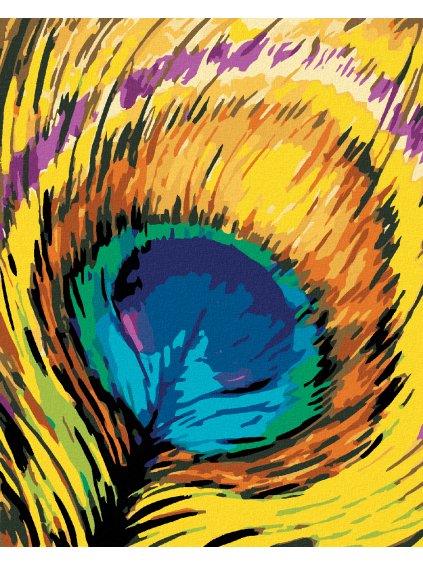 Diamantové maľovanie - PÁVIE PIERKO (Rámovanie bez rámu a bez vypnutia plátna, Rozmer 40x50 cm)