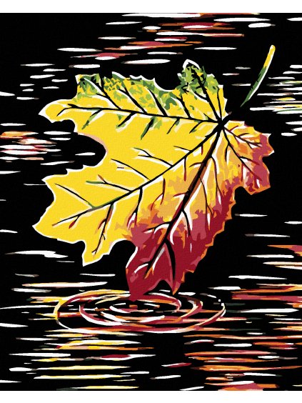 Diamantové maľovanie - JESENNÝ LIST (Rámovanie bez rámu a bez vypnutia plátna, Rozmer 40x50 cm)