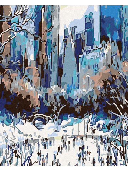 Diamantové maľovanie - KORČUĽOVANIE V NEW YORKU (Rámovanie bez rámu a bez vypnutia plátna, Rozmer 40x50 cm)