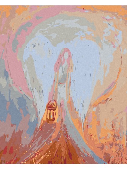 Diamantové maľovanie - ANJELI OD LENKY - HOPE ANGEL (Rámovanie bez rámu a bez vypnutia plátna, Rozmer 40x50 cm)