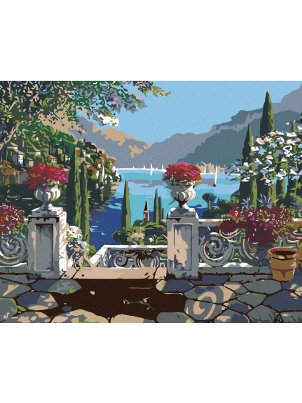 Diamantové maľovanie - SCHODY K POBREŽIU (Rámovanie bez rámu a bez vypnutia plátna, Rozmer 40x50 cm)