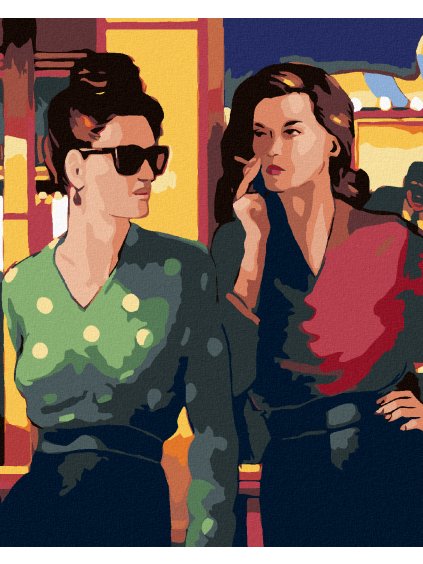 Diamantové maľovanie - KAMARÁDKY (Rámovanie bez rámu a bez vypnutia plátna, Rozmer 40x50 cm)