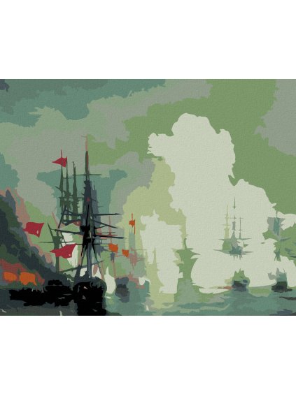 Diamantové maľovanie - LODE V HMLE (Rámovanie bez rámu a bez vypnutia plátna, Rozmer 40x50 cm)