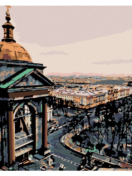 Diamantové maľovanie - VÝHĽAD NA MESTO (Rámovanie bez rámu a bez vypnutia plátna, Rozmer 40x50 cm)