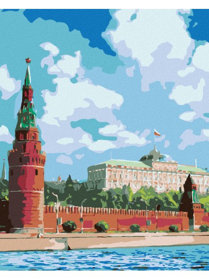 Diamantové maľovanie - MOSKOVSKÝ KREMEĽ (Rámovanie bez rámu a bez vypnutia plátna, Rozmer 40x50 cm)