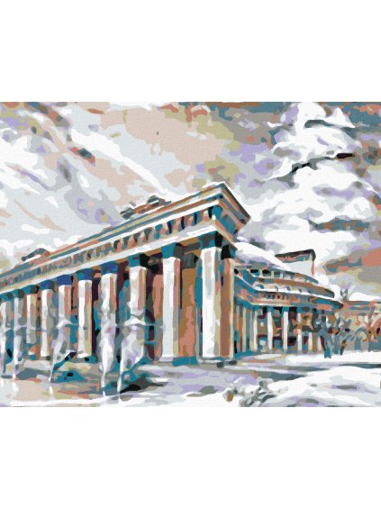 Diamantové maľovanie - GRÉCKA STAVBA (Rámovanie bez rámu a bez vypnutia plátna, Rozmer 40x50 cm)