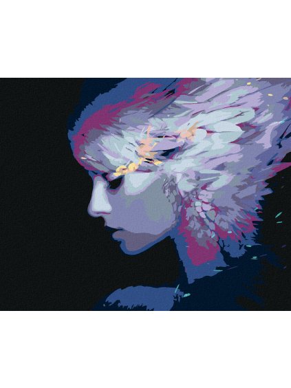 Diamantové maľovanie - PIERKA VO VLASOCH (Rámovanie bez rámu a bez vypnutia plátna, Rozmer 40x50 cm)