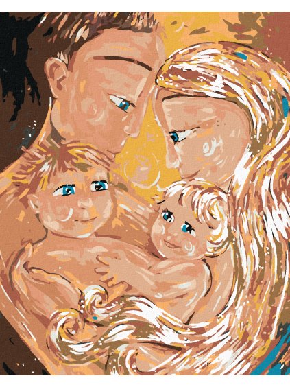 Diamantové maľovanie - RODINA (Rámovanie bez rámu a bez vypnutia plátna, Rozmer 40x50 cm)