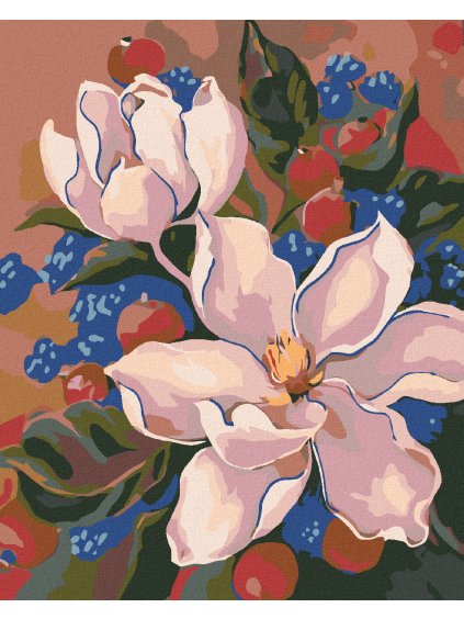 Diamantové maľovanie - ROZKVITNUTÉ ĽALIE (Rámovanie bez rámu a bez vypnutia plátna, Rozmer 40x50 cm)