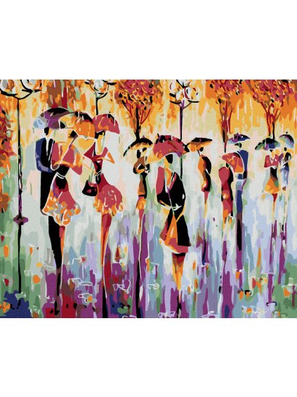 Diamantové maľovanie - FAREBNÉ SILUETY (Rámovanie bez rámu a bez vypnutia plátna, Rozmer 40x50 cm)