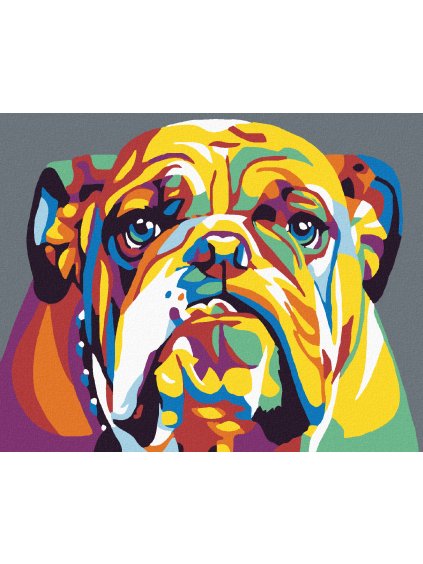 Diamantové maľovanie - BULDOG II (Rámovanie bez rámu a bez vypnutia plátna, Rozmer 40x50 cm)